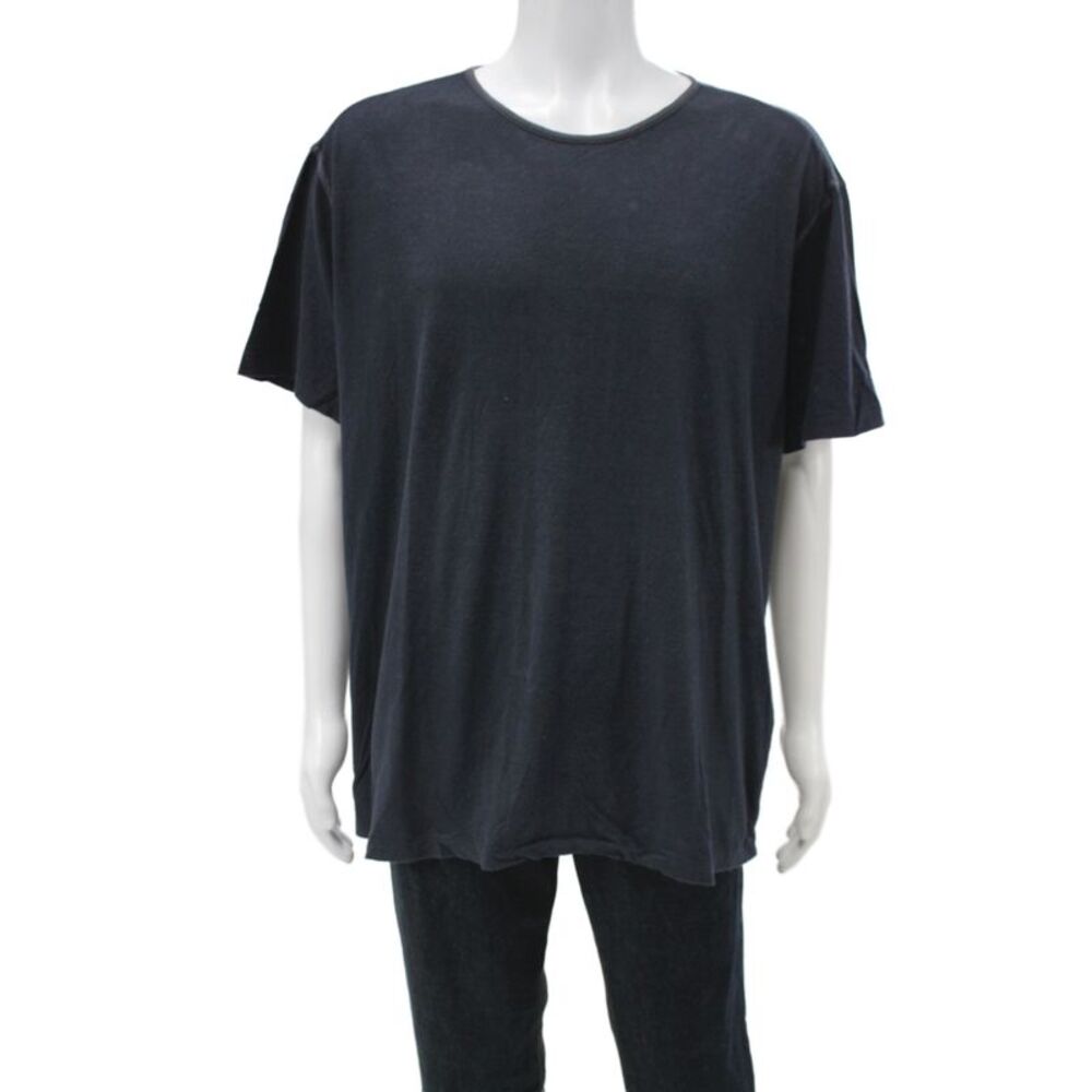 John Varvatos Mens T-Shirt Dark Blue Cotton Short Sleeve Classic Size 2XL